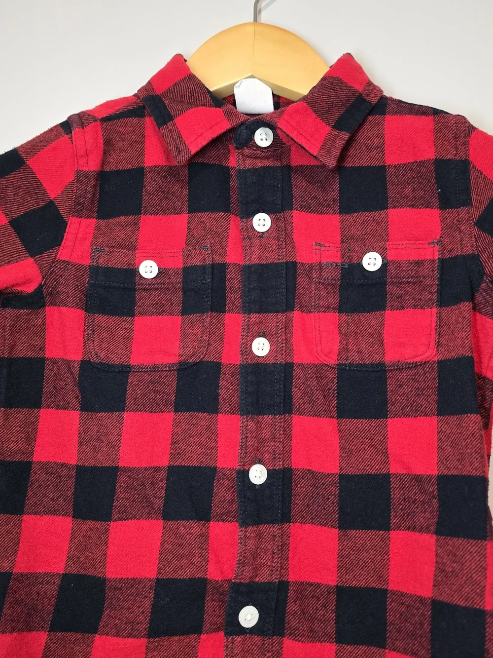 GAP Red and Black Buffalo Plaid Button-Down Shirt 3 Toddler.